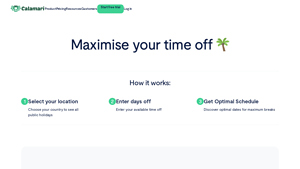 Screenshot of Maximize PTO With A Simple Vacation Days Calculator - Calamari