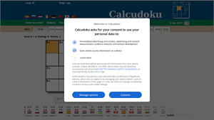 Screenshot of Online Calcudoku Puzzles, KenKen Puzzles, MathDoku Puzzles