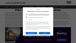 Screenshot of Price Elasticity of Demand Calculator