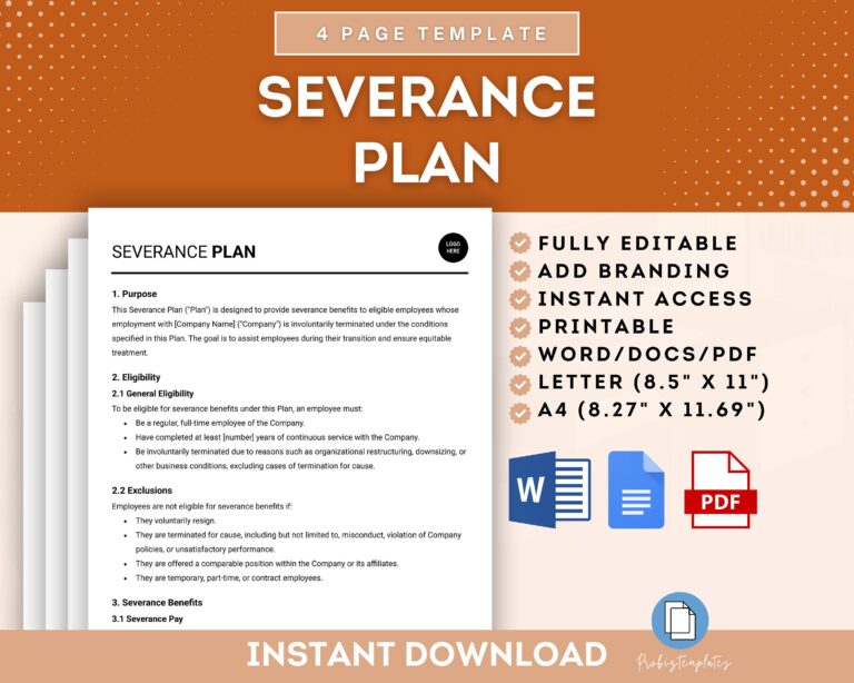 Featured image for calculating severance pay - Severance Plan Template, Employee ...