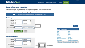Screenshot of Square Footage Calculator