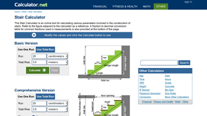 Screenshot of Stair Calculator