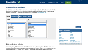 Screenshot of Conversion Calculator