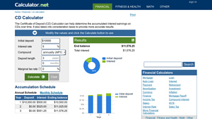 Screenshot of CD Calculator