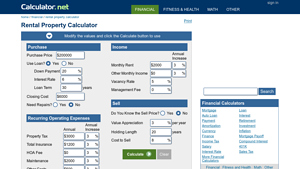 Screenshot of Rental Property Calculator