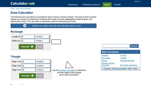 Screenshot of Area Calculator
