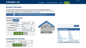 Screenshot of Roofing Calculator