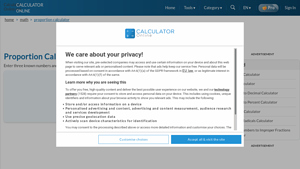 Screenshot of Proportion Calculator