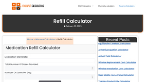 Screenshot of Refill Calculator - Eduinput Calculators