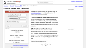 Screenshot of Effective Interest Rate Calculator