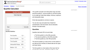 Screenshot of Quartile Calculator | Interquartile Range Calculator