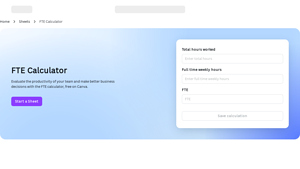 Screenshot of Free Online FTE Calculator | Canva