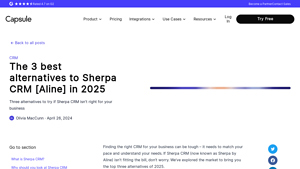 Screenshot of The 3 best alternatives to Sherpa CRM [Aline] in 2025
