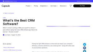 Screenshot of What's the Best CRM Software?