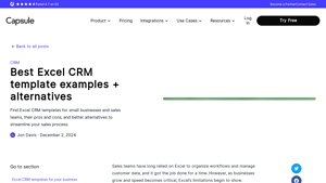Screenshot of Best Excel CRM template examples + alternatives