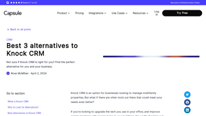 Screenshot of Best 3 alternatives to Knock CRM