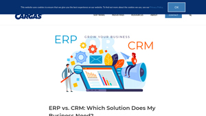 Screenshot of ERP vs. CRM: Which Solution Does My Business Need? - Cargas
