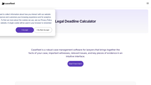 Screenshot of Legal Deadline Calculator - Casefleet