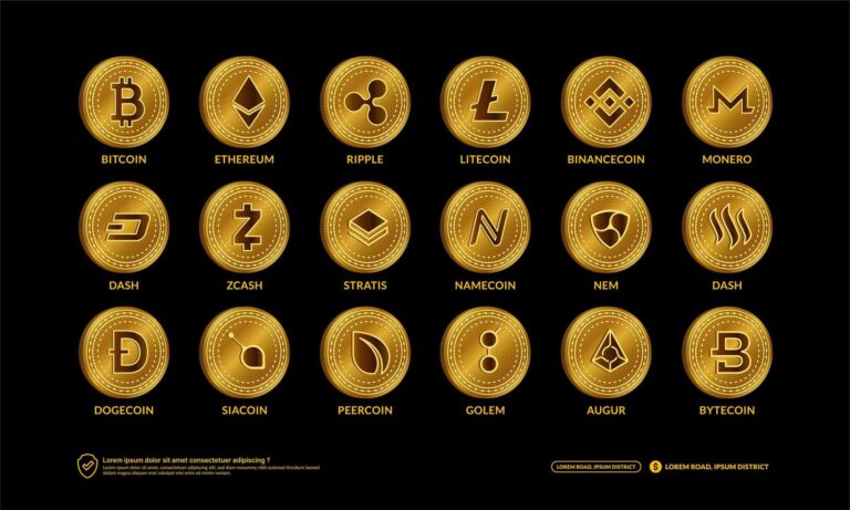 Featured image for cert coin - Cryptocurrency Coins set, Blockchain ...