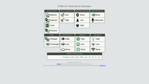 Screenshot of CVSS v3.1 Base Score Calculator
