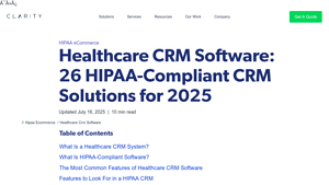 Screenshot of Healthcare CRM Software: 26 HIPAA-Compliant CRM Solutions