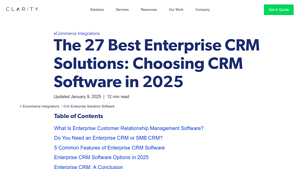 Screenshot of The 27 Best Enterprise CRM Solutions: Choosing CRM Software
