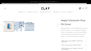 Screenshot of Mapei Ultracolor Plus FA Grout - Clay Imports