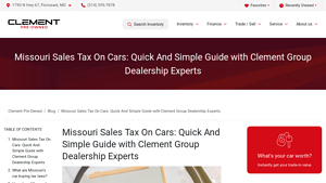 Screenshot of Missouri Sales Tax On Cars - Clement Pre-Owned