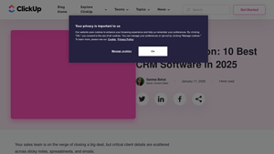 Screenshot of CRM Comparison: 10 Best CRM Software in 2025 | ClickUp