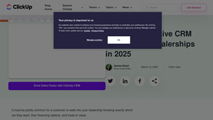 Screenshot of Top 10 Automotive CRM Software for Dealerships in 2025 - ClickUp