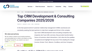 Screenshot of Top CRM Development & Consulting Companies 2025/2026