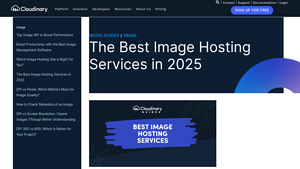 Screenshot of The Best Image Hosting Services in 2025 - Cloudinary