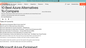 Screenshot of 10 Best Azure Alternatives To Compare - CloudZero