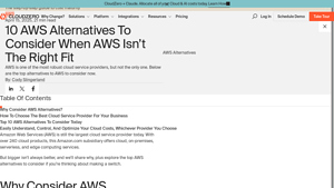 Screenshot of 10 AWS Alternatives To Consider When AWS Isn't The Right Fit