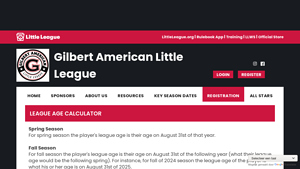 Screenshot of League Age Calculator - Sports Connect