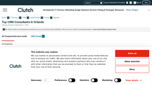 Screenshot of Top CRM Consultants in Orlando - Aug 2025 Rankings | Clutch.co