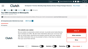 Screenshot of Top CRM Consultants in Minneapolis - Aug 2025 Rankings | Clutch.co