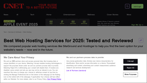 Screenshot of Best Web Hosting Services for 2025: Tested and Reviewed - CNET