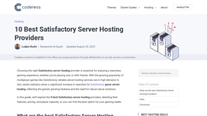 Screenshot of 10 Best Satisfactory Server Hosting Providers - Codeless