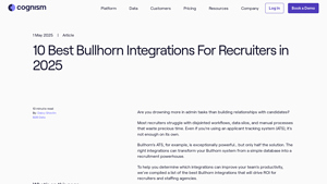Screenshot of 10 Best Bullhorn Integrations For Recruiters in 2025 - Cognism