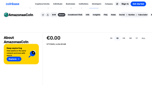 Screenshot of AmazonasCoin Price, AMZ Price, Live Charts, and Marketcap