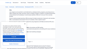 Screenshot of Airtable as CRM