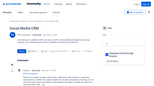 Screenshot of Social Media CRM - Atlassian Community