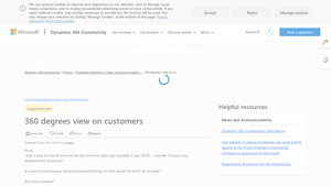 Screenshot of 360 degrees view on customers - Dynamics 365 Community