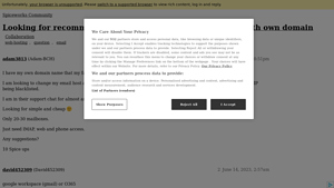 Screenshot of Looking for recommendations for personal Email hosting with own ...