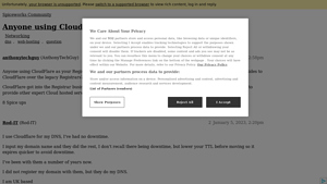 Screenshot of Anyone using CloudFlare as their Domain Registrar? - Networking