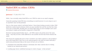 Screenshot of SuiteCRM vs other CRMs - General Discussion