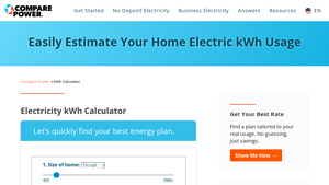 Screenshot of Electricity kWh Calculator - Compare Power