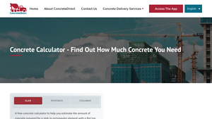 Screenshot of Concrete Calculator - Find Out How Much Concrete You Need