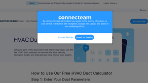 Screenshot of Free HVAC Duct Calculator - Connecteam